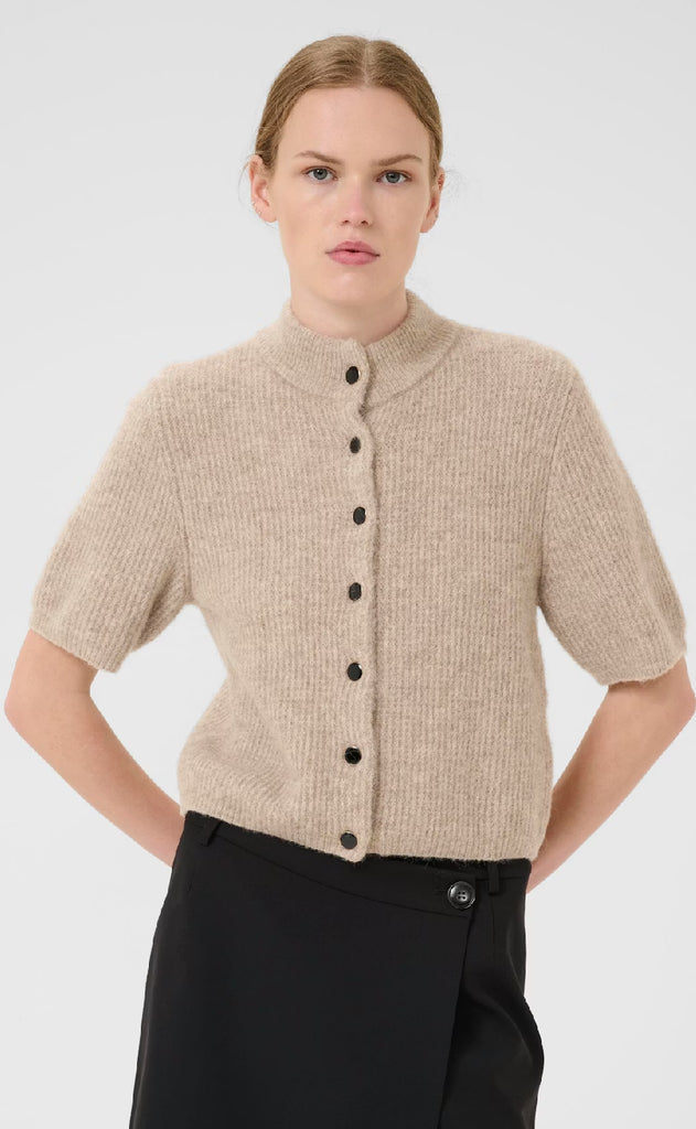 Gestuz Cardigan - Alpha SS - Warm Sand Melange