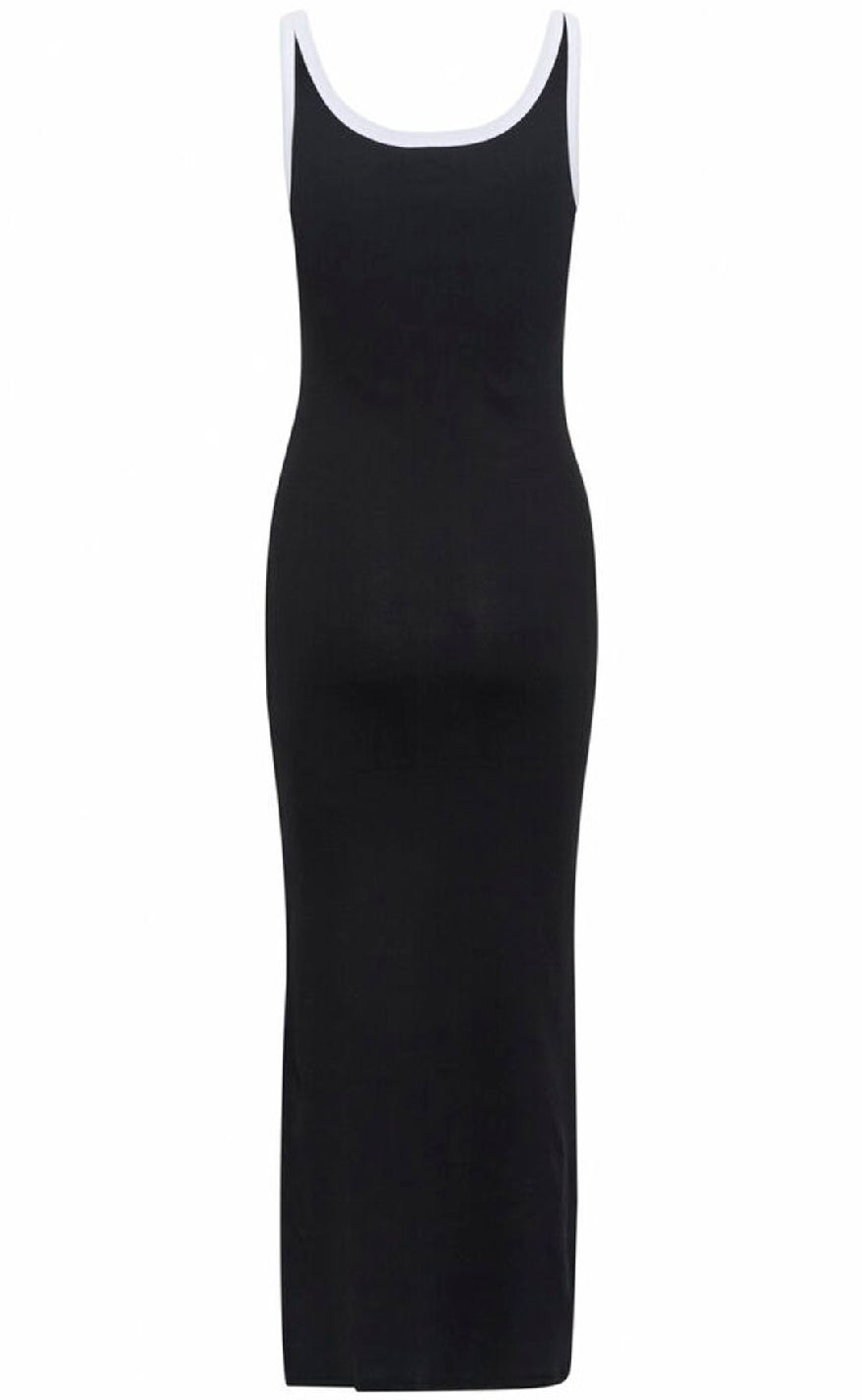 Gestuz Kjole - Drew Contrast Logo - Black