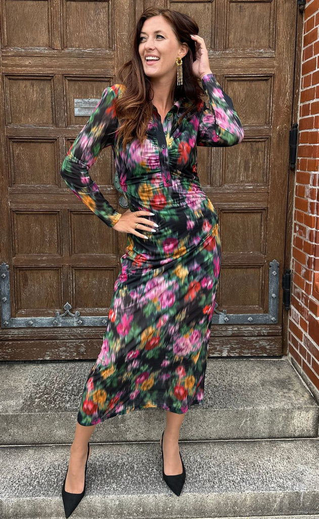 Gestuz Kjole - Fadia - Red Faded Flower