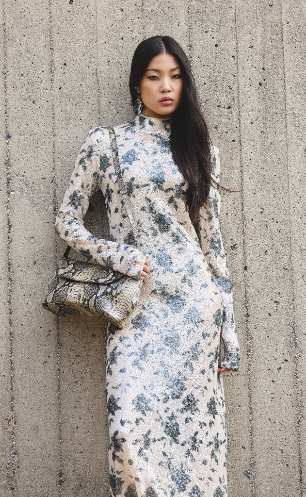 Gestuz Kjole - Sveda - Champagne/Black sequins