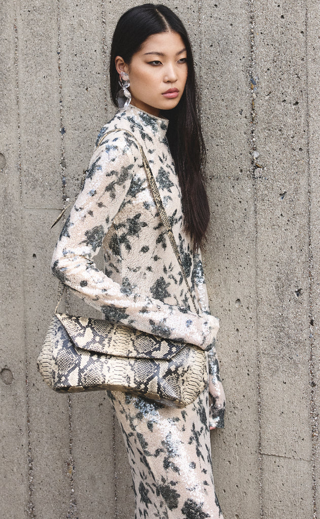 Gestuz Kjole - Sveda - Champagne/Black sequins