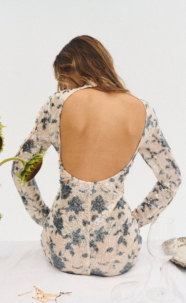 Gestuz Kjole - Sveda - Champagne/Black sequins