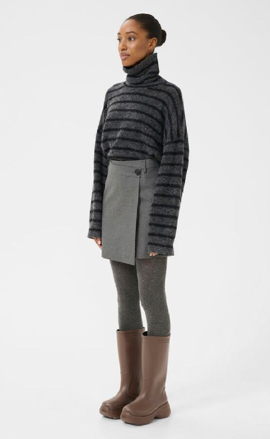 Gestuz Nederdel - Paula - Dark Grey Melange
