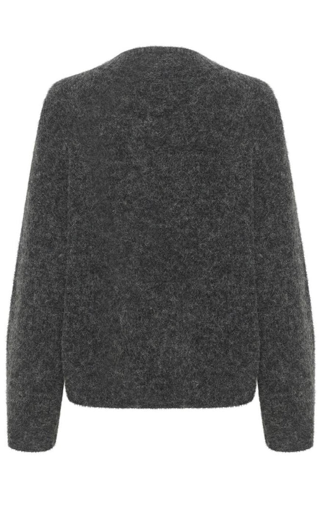 Gestuz Pullover - Alpha V-Neck - Charcoal melange