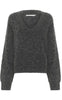 Gestuz Pullover - Alpha V-Neck - Charcoal melange
