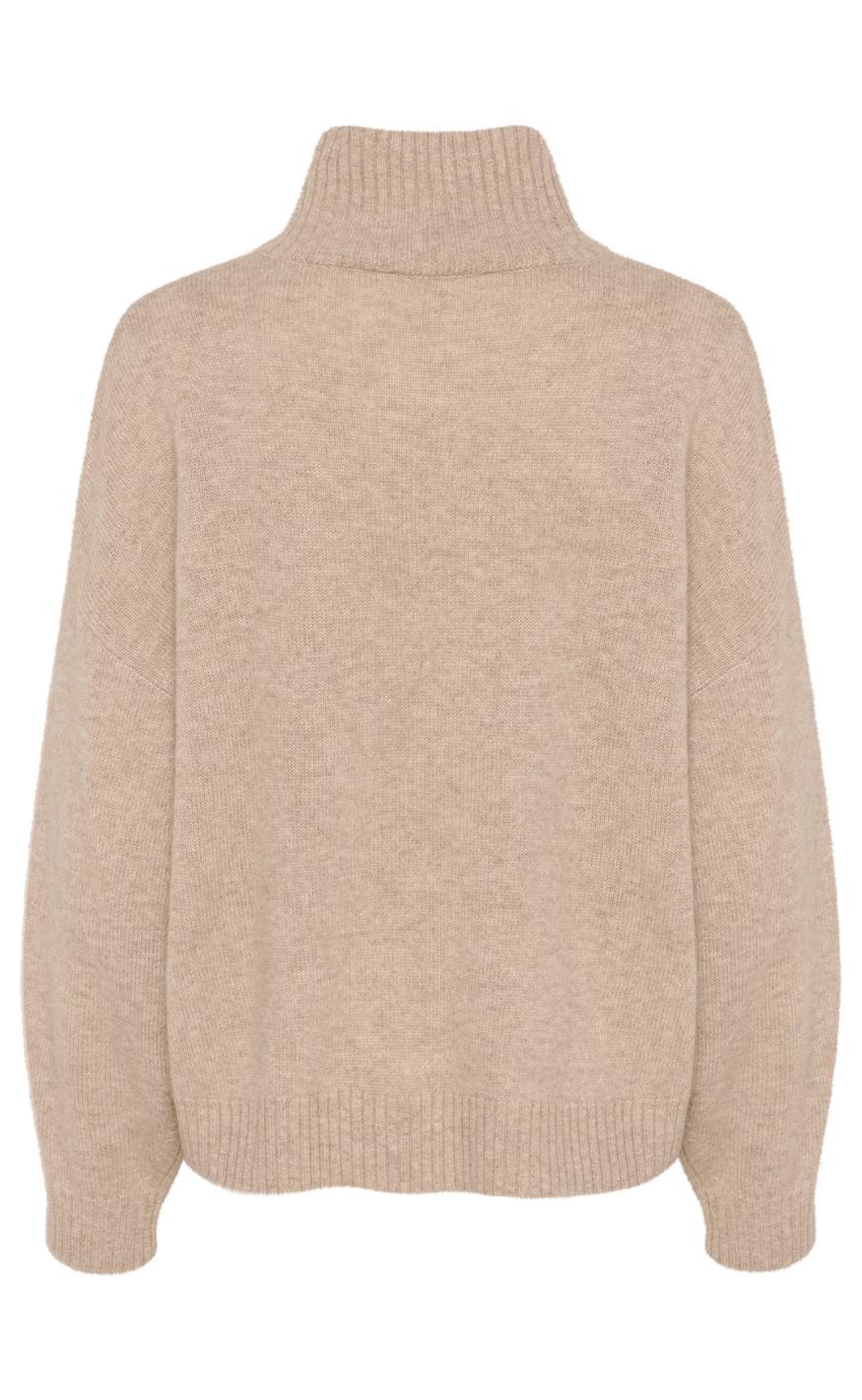 Gestuz Pullover - Casia High Neck - Light Weight Beige Melange