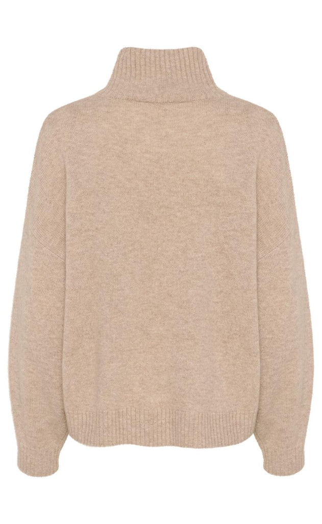 Gestuz Pullover - Casia High Neck - Light Weight Beige Melange
