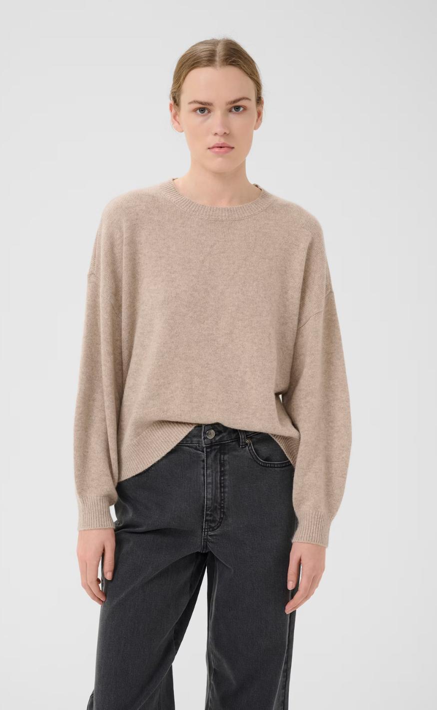 Gestuz Pullover - Casia - Light Weight Beige Melange
