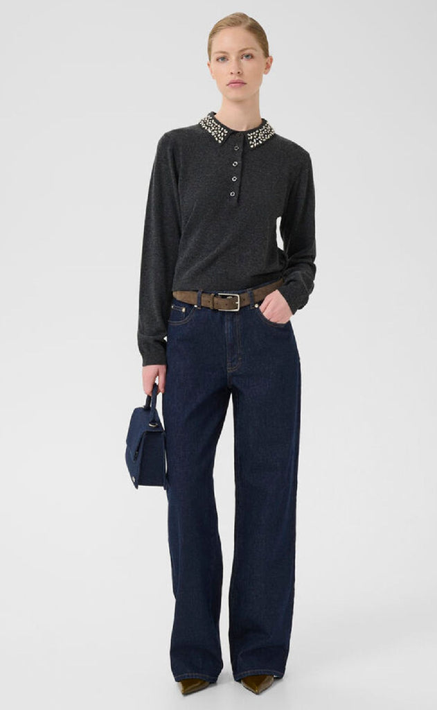 Gestuz Pullover - Manzi - Deep Graphite Melange