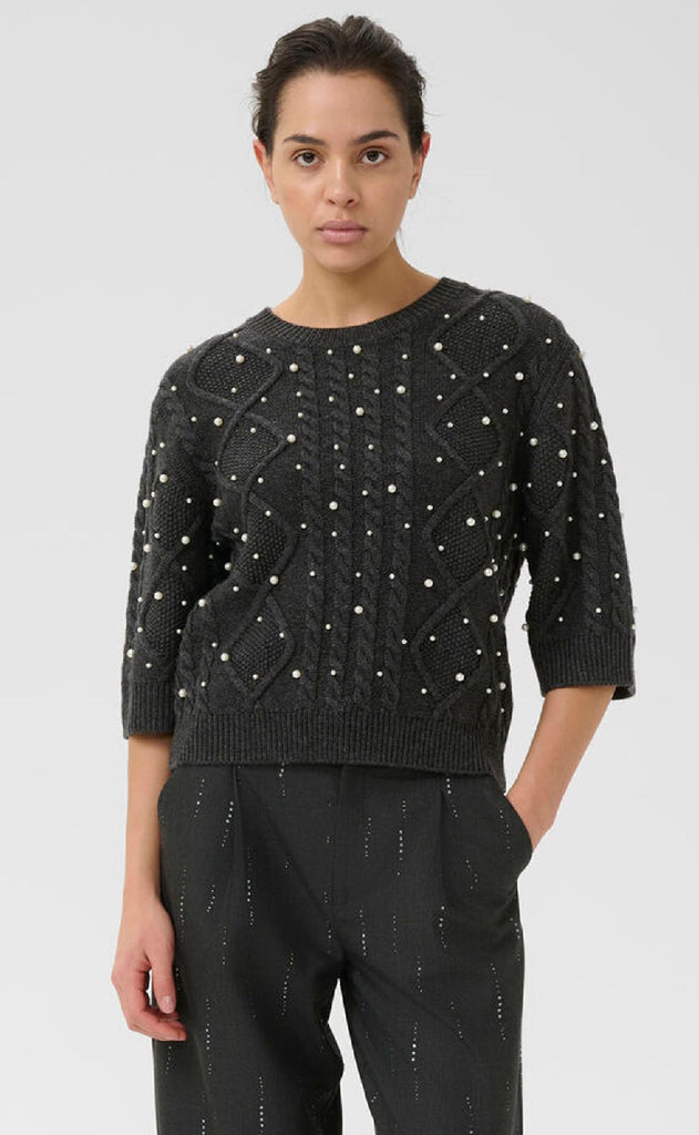 Gestuz Pullover - Taiba - Dark Grey Melange