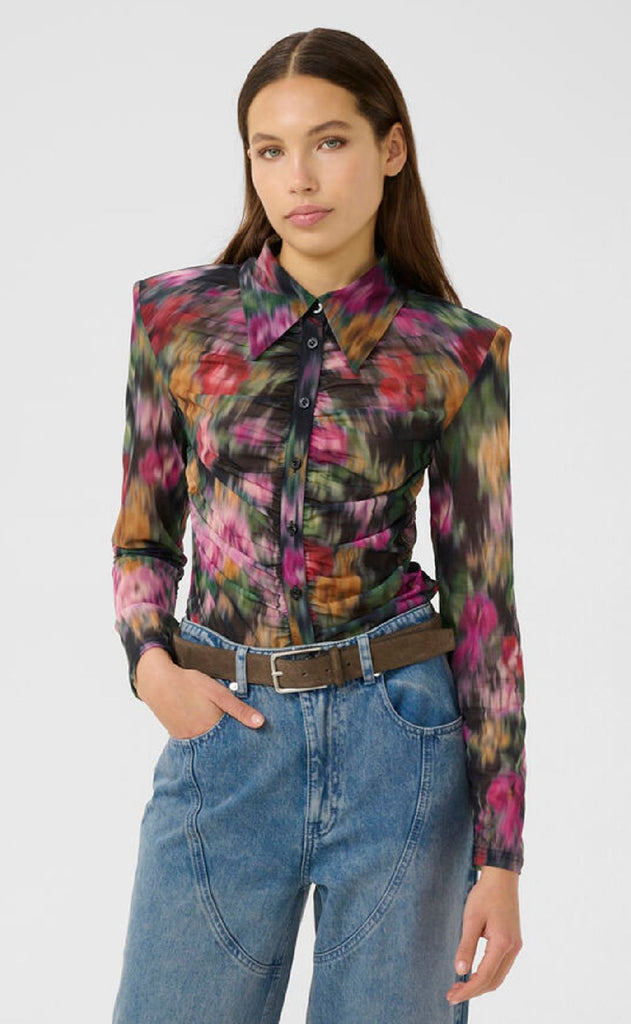 Gestuz Skjorte - Fadia - Red Faded Flower