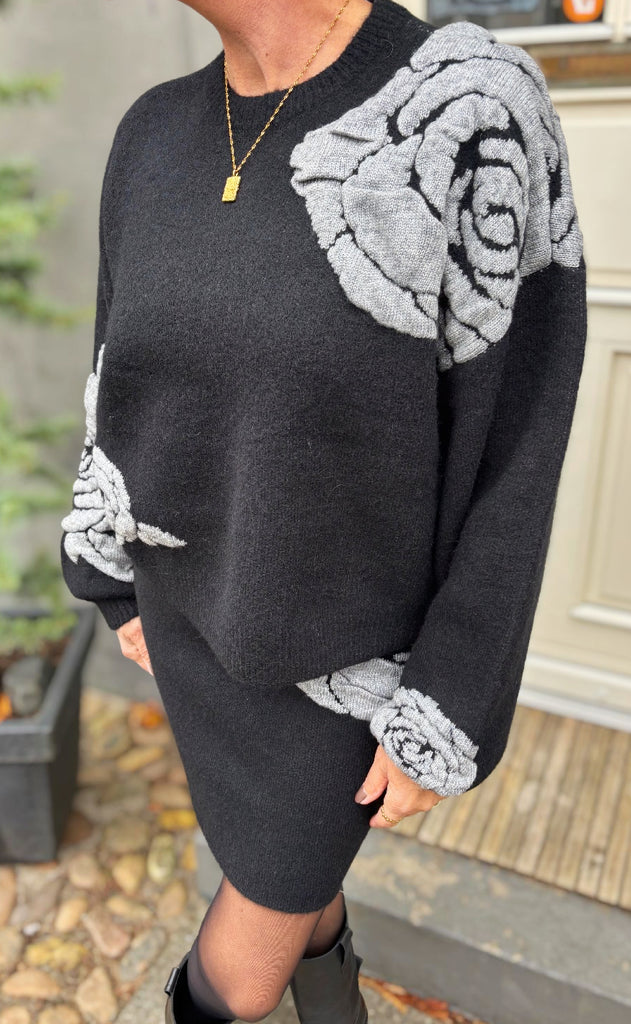 Gestuz Striktrøje - Rosaly - Black