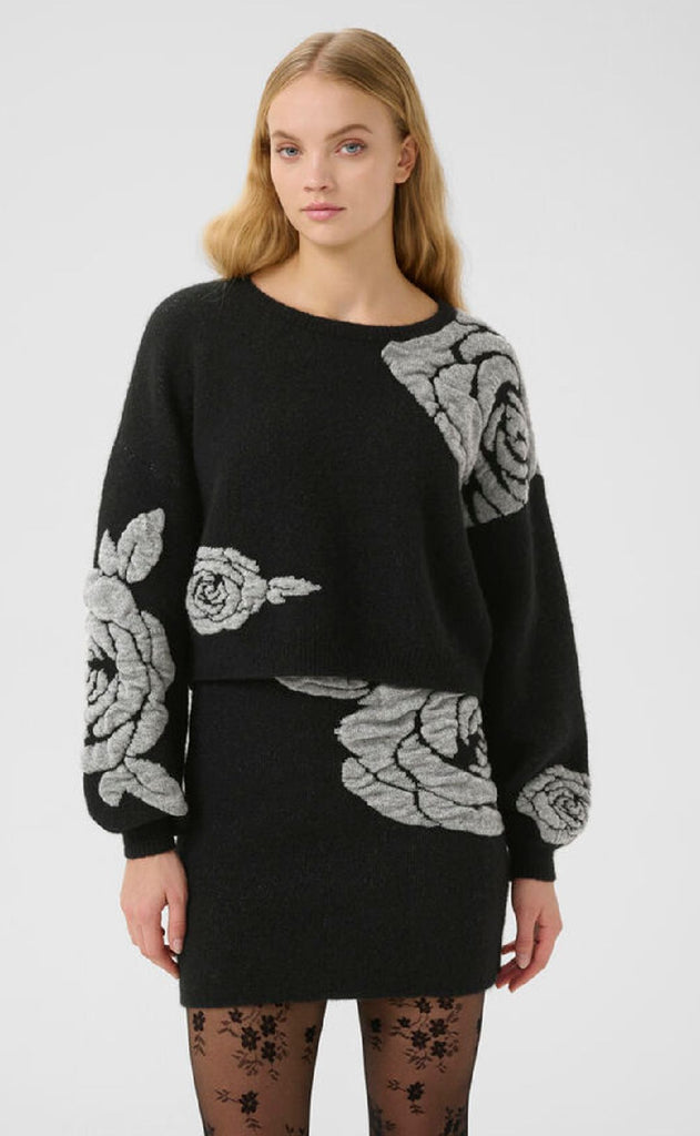 Gestuz Striktrøje - Rosaly - Black