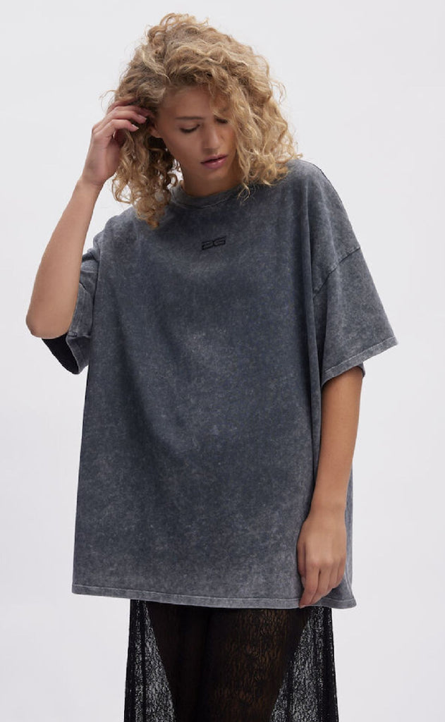 Gestuz T-shirt - Jio Oversize - Dark Grey Washed