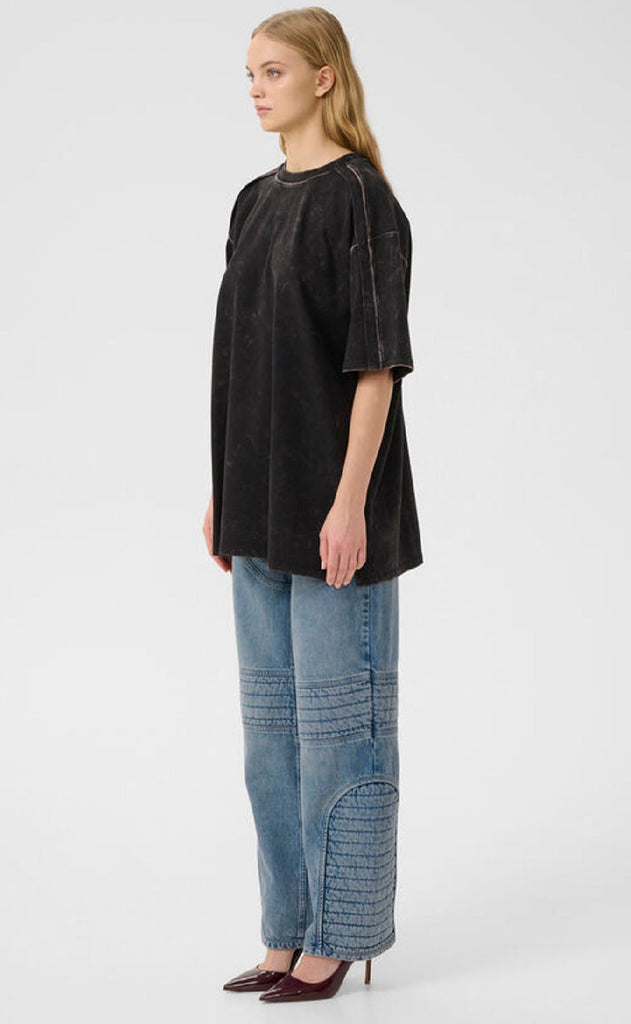 Gestuz T-shirt - Neia - Black Brown Washed