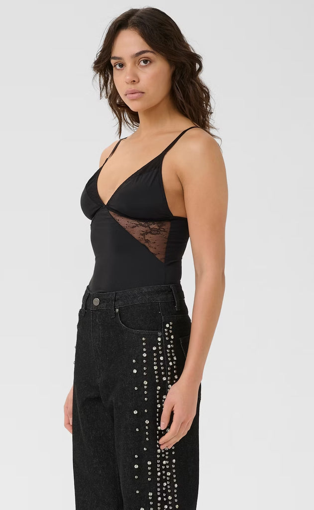 Gestuz Top - Cami Blonde - Black