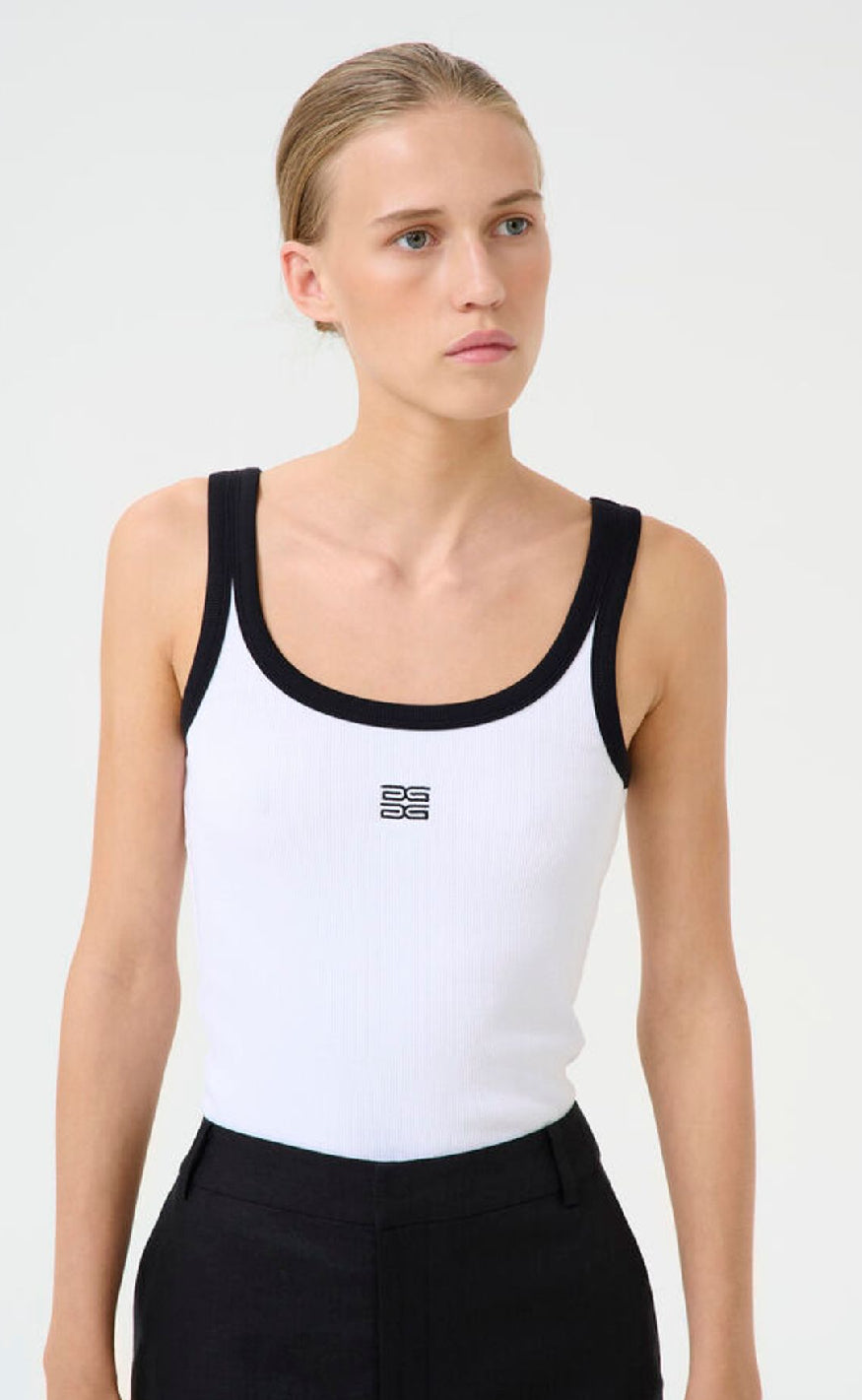 Gestuz Top - Drew Contrast - Birght White