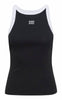Gestuz Top - Drew Contrast Logo - Black