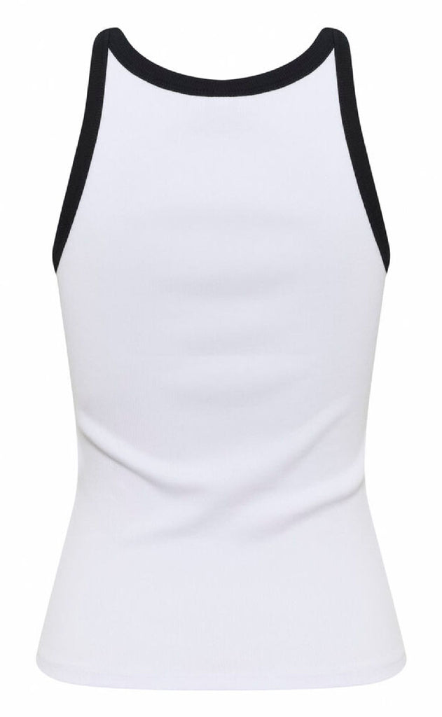 Gestuz Top - Drew Contrast Logo - Bright White