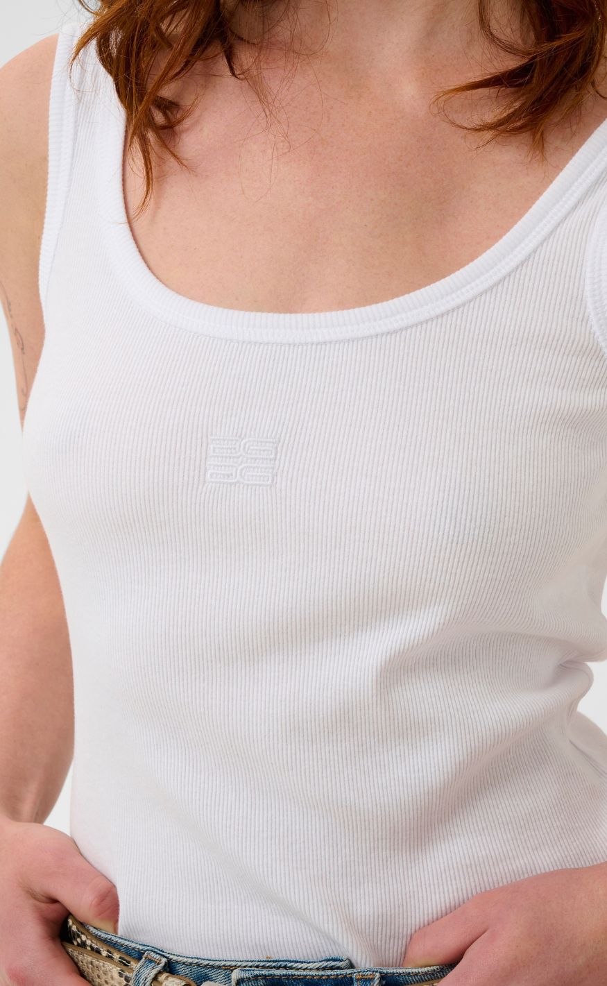 Gestuz Top - Drew Logo 2.0 - Bright White