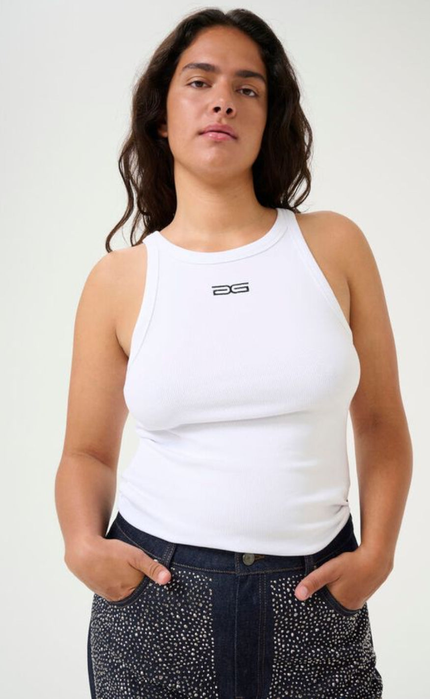 Gestuz Top - Drew Logo - Bright White