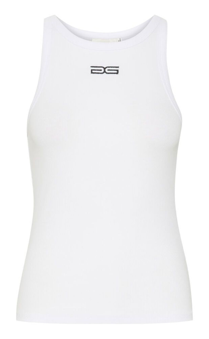 Gestuz Top - Drew Logo - Bright White