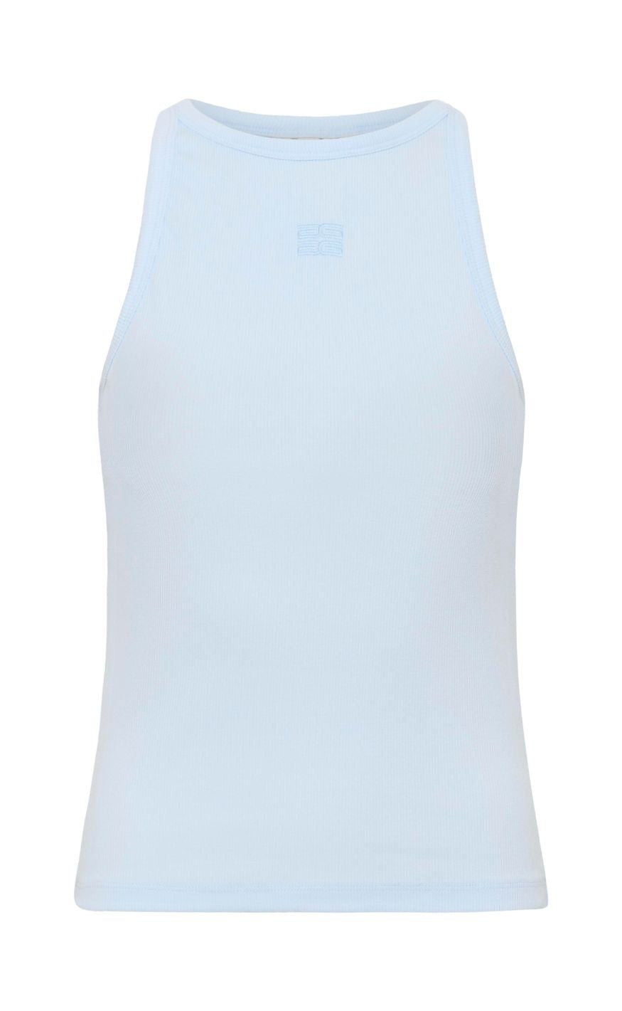 Gestuz Top - Drew Logo Tank 2.0 - Blue Finch