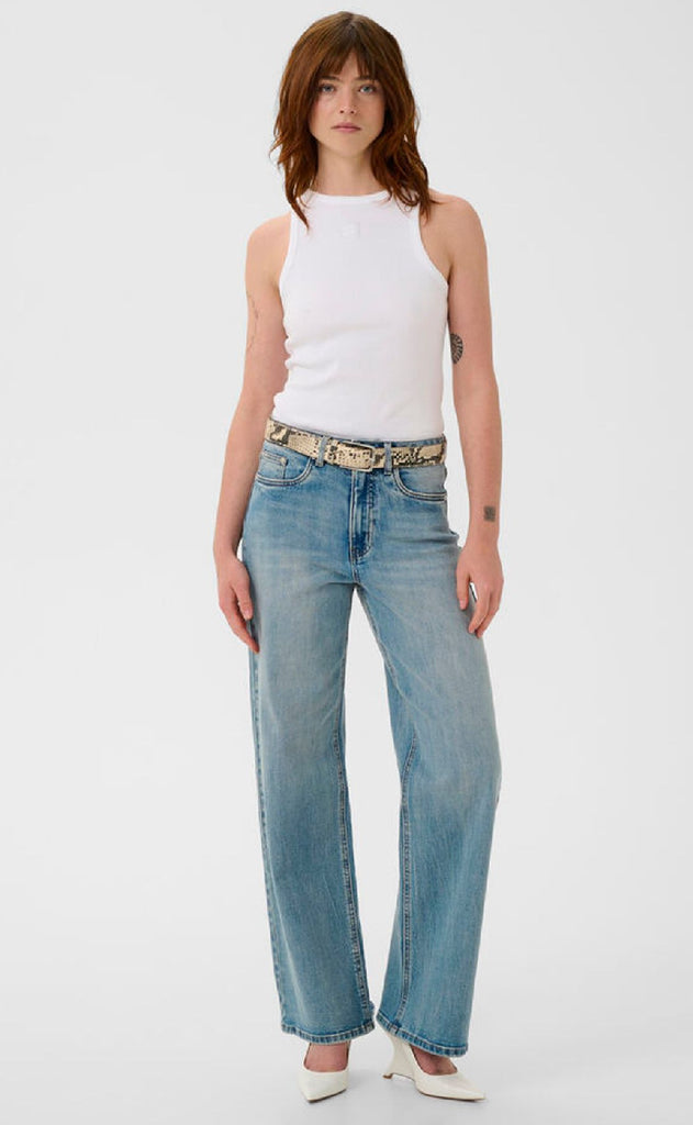 Gestuz Top - Drew Logo Tank 2.0 - Bright White