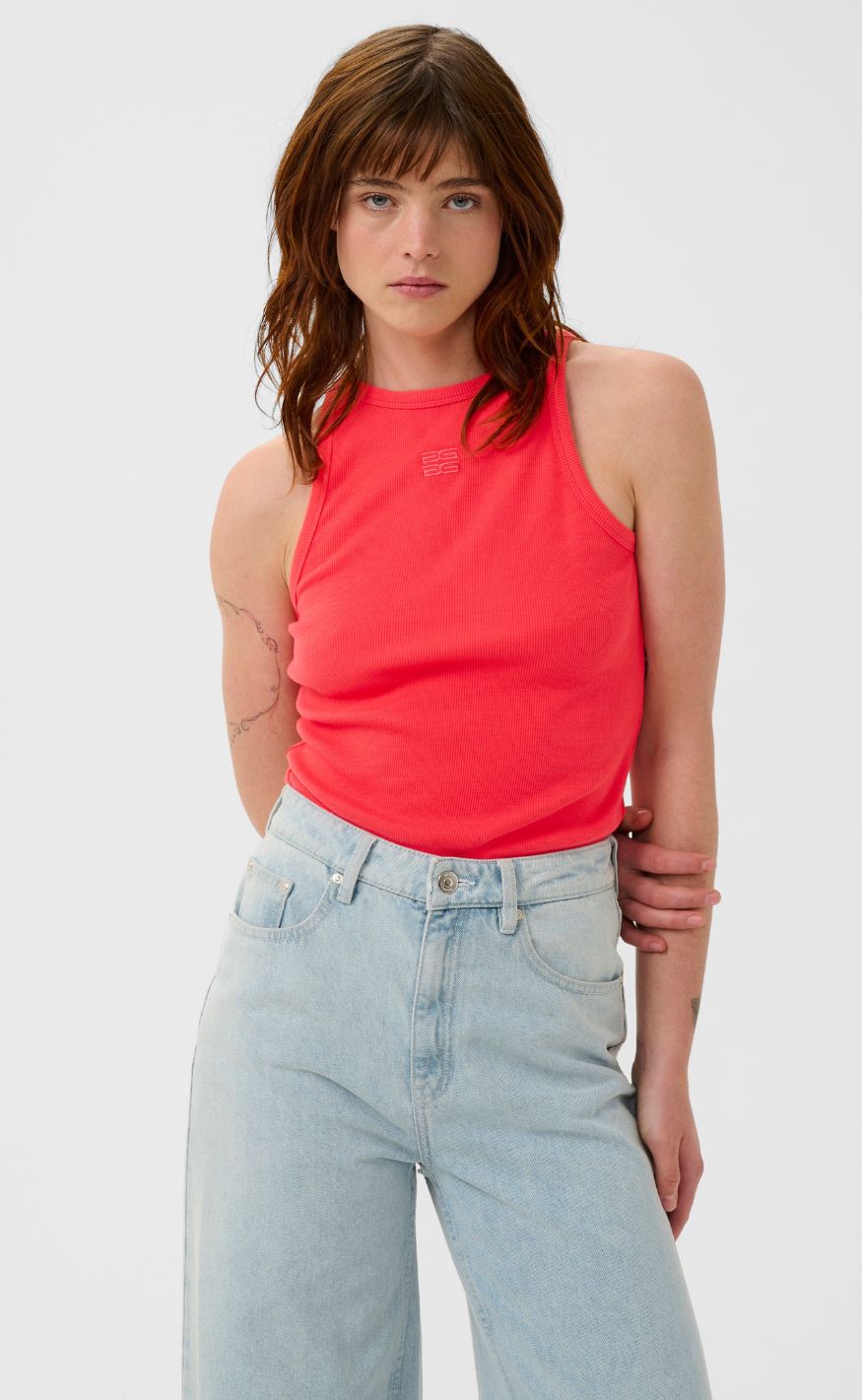 Gestuz Top - Drew Logo Tank 2.0 - Tomato