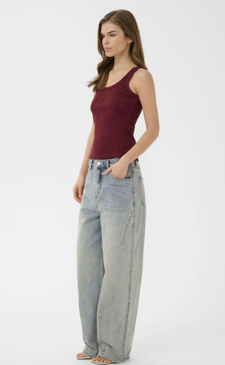 Gestuz Top - Drew Logo Top 2.0 - Cabernet