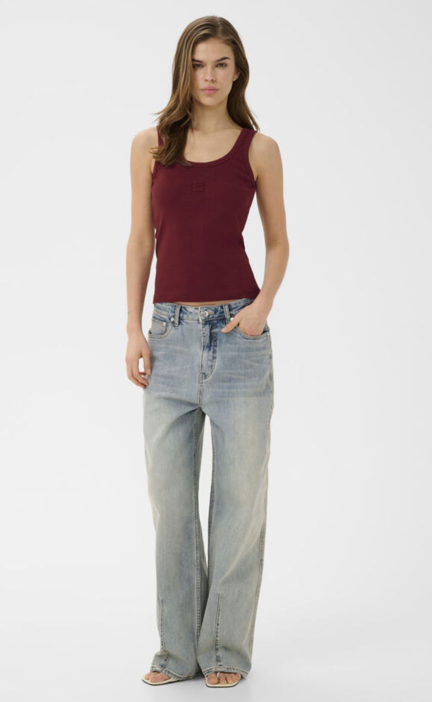 Gestuz Top - Drew Logo Top 2.0 - Cabernet