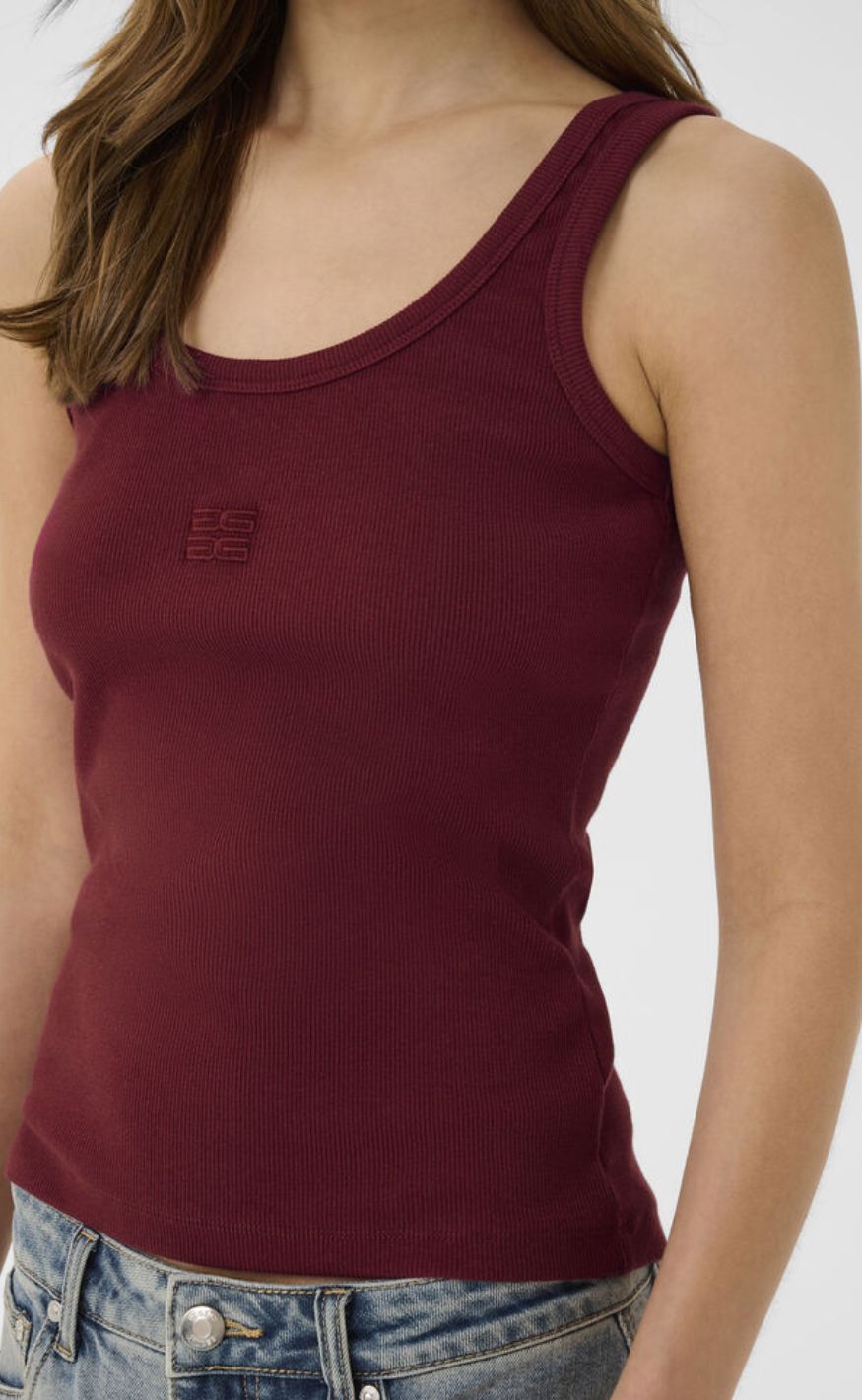 Gestuz Top - Drew Logo Top 2.0 - Cabernet