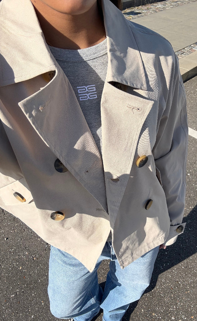 Gestuz Top - Drew Mel Logo - Grey Melange