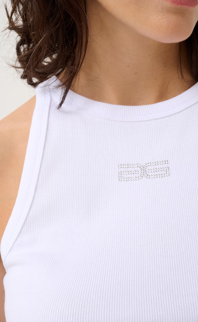 Gestuz Top - Drew Rhinestone - Bright White
