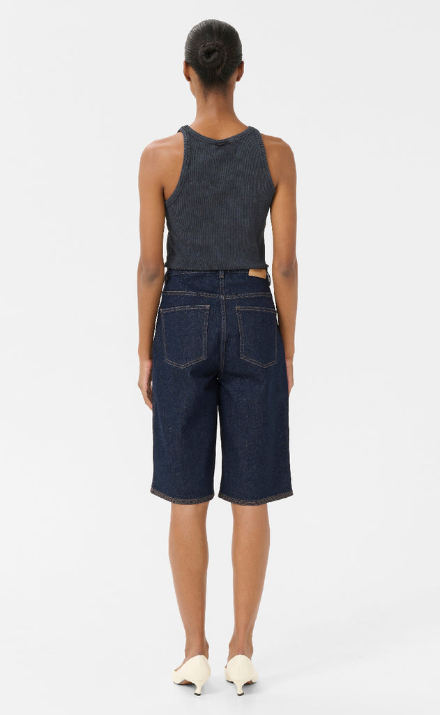 Gestuz Top - Drew Washed Logo - Grey washed