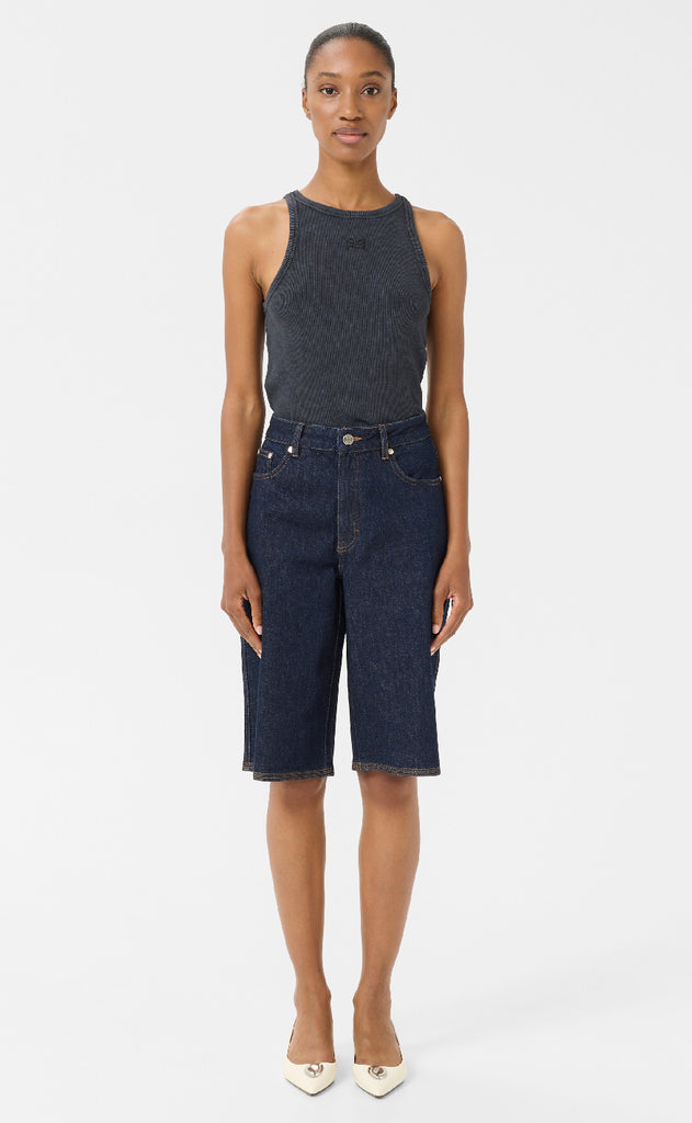 Gestuz Top - Drew Washed Logo - Grey washed