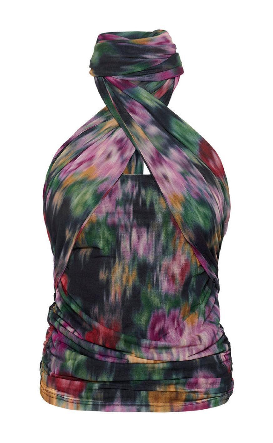 Gestuz Top - Fadia - Red Faded Flower