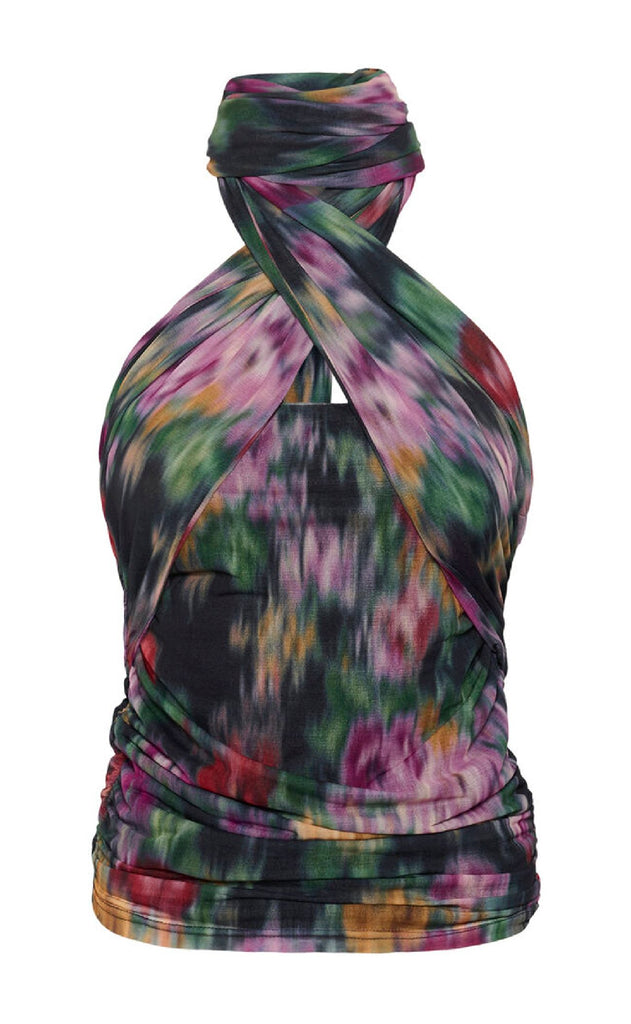 Gestuz Top - Fadia - Red Faded Flower