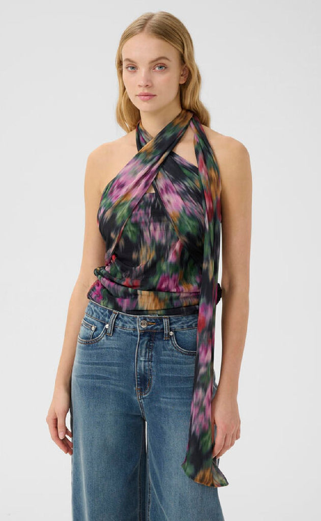 Gestuz Top - Fadia - Red Faded Flower