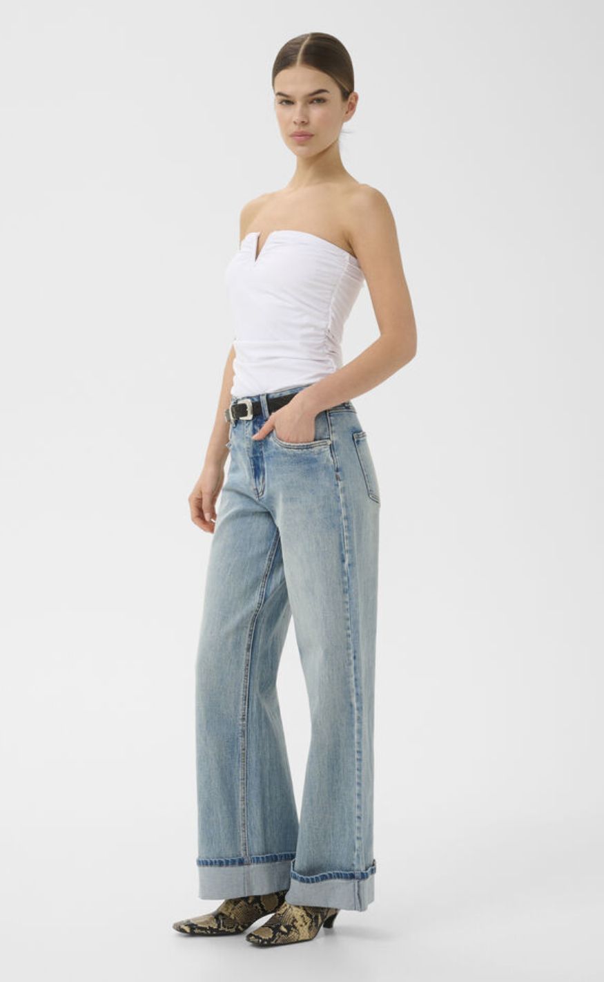 Gestuz Top - Mao Tube - Bright White