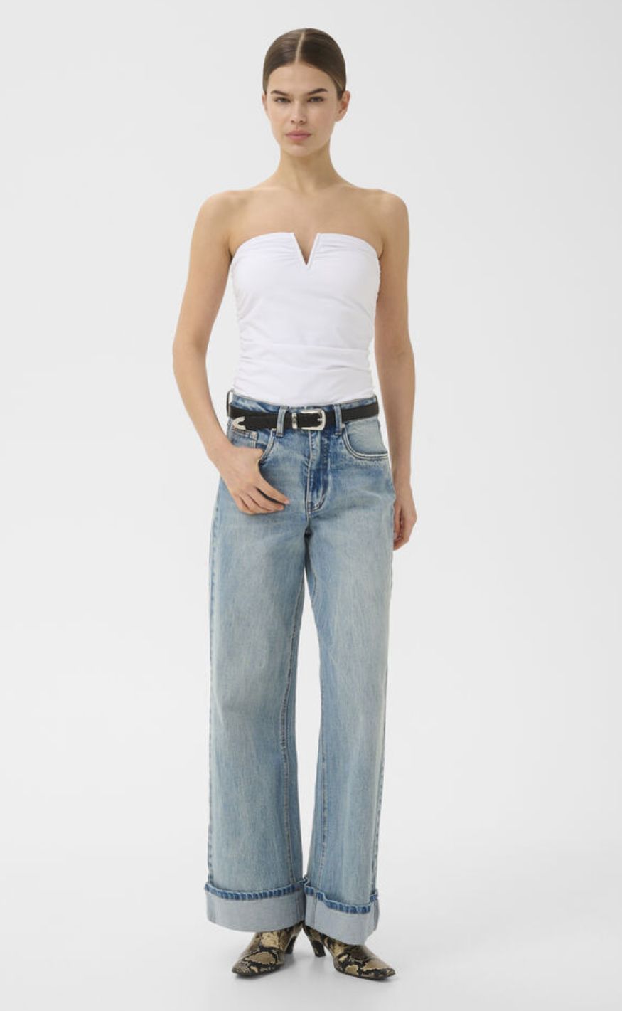 Gestuz Top - Mao Tube - Bright White