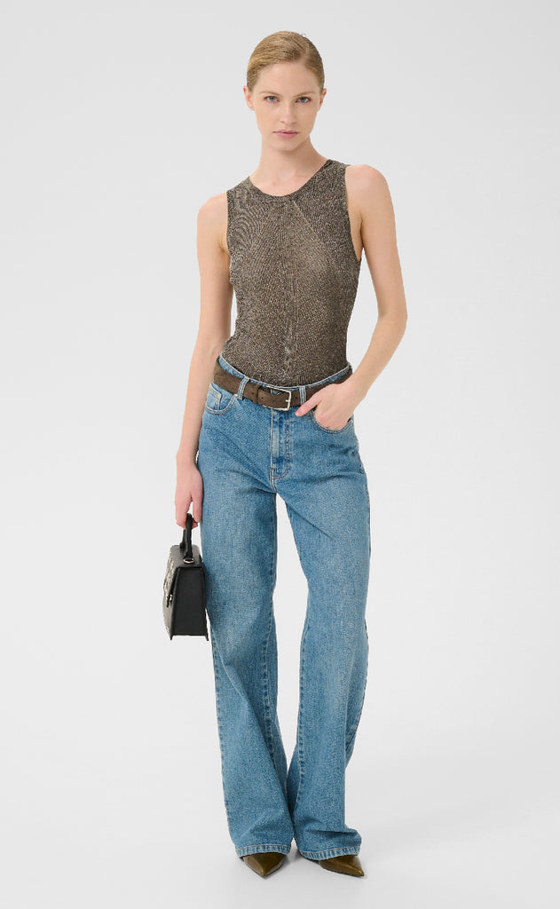 Gestuz Top - Silvi - Warm grey metallic