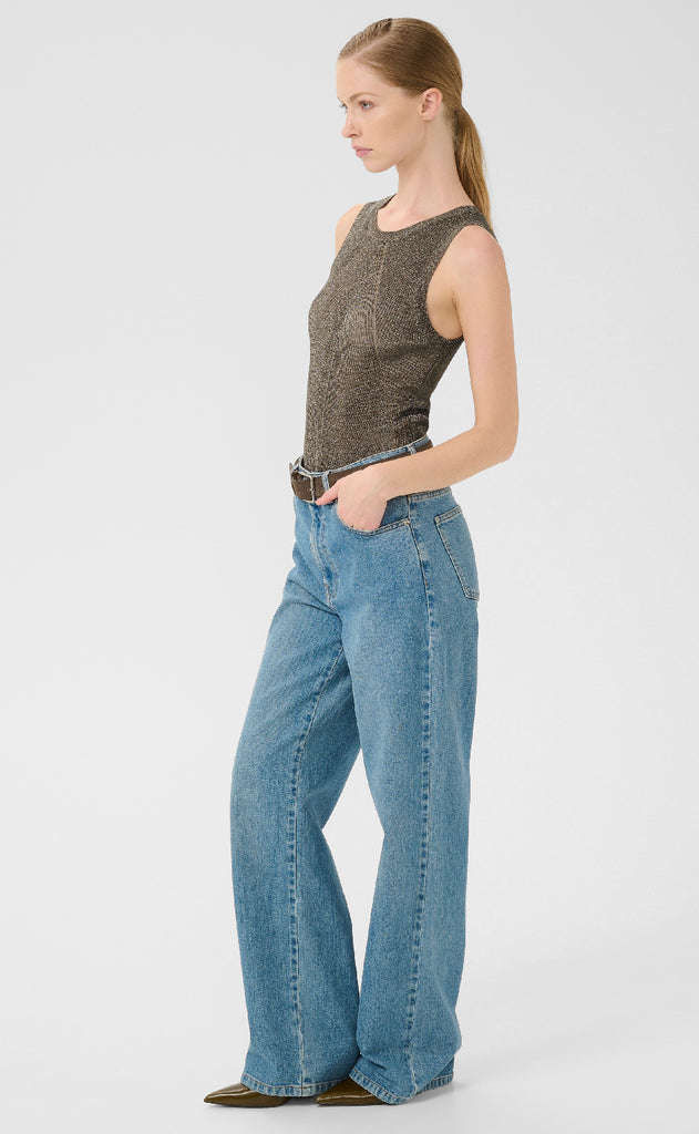 Gestuz Top - Silvi - Warm grey metallic