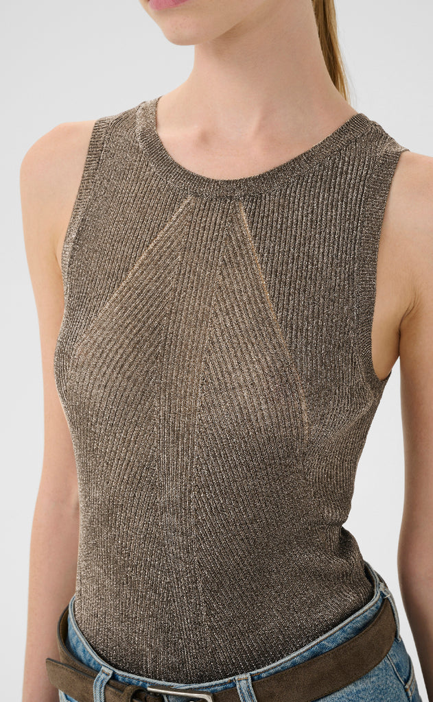 Gestuz Top - Silvi - Warm grey metallic