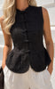 Say INA Copenhagen Top / Vest - Ginni - Black Broderi Anglaise