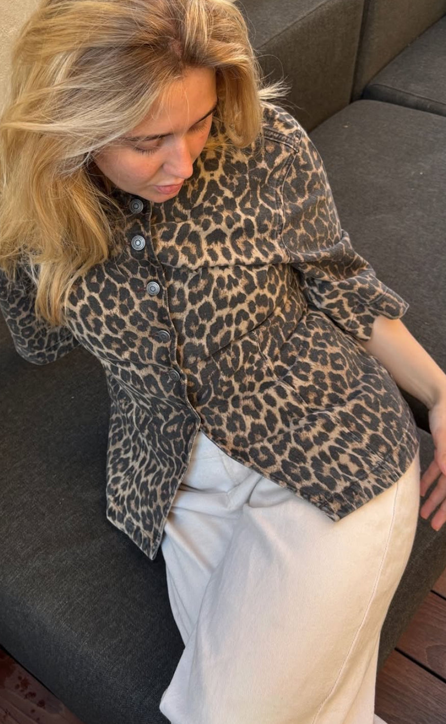 Global Funk Bluse - Lila-G - Leopard Mist