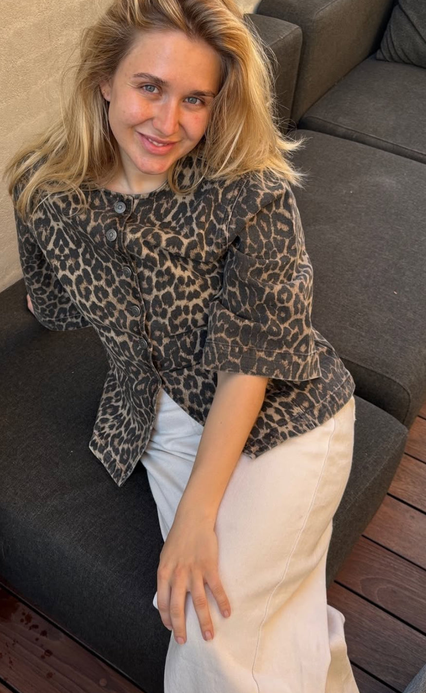 Global Funk Bluse - Lila-G - Leopard Mist