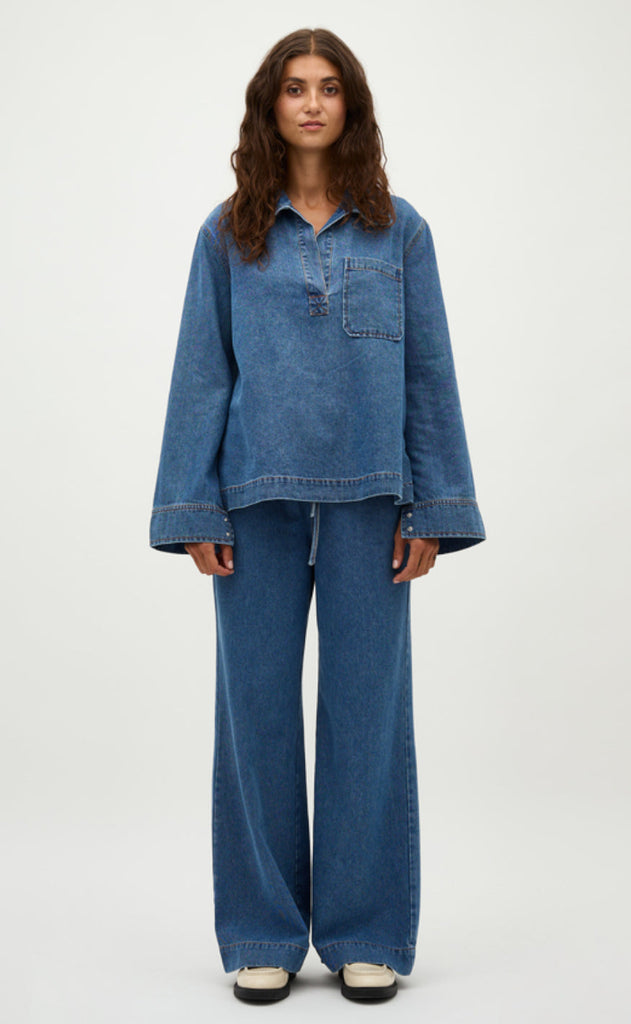 Global Funk Bluse - Maitana-G - Mid Vintage Blue