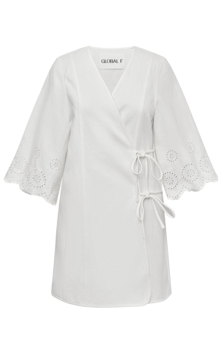 Global Funk Kjole - Antaja Scallop-G - White