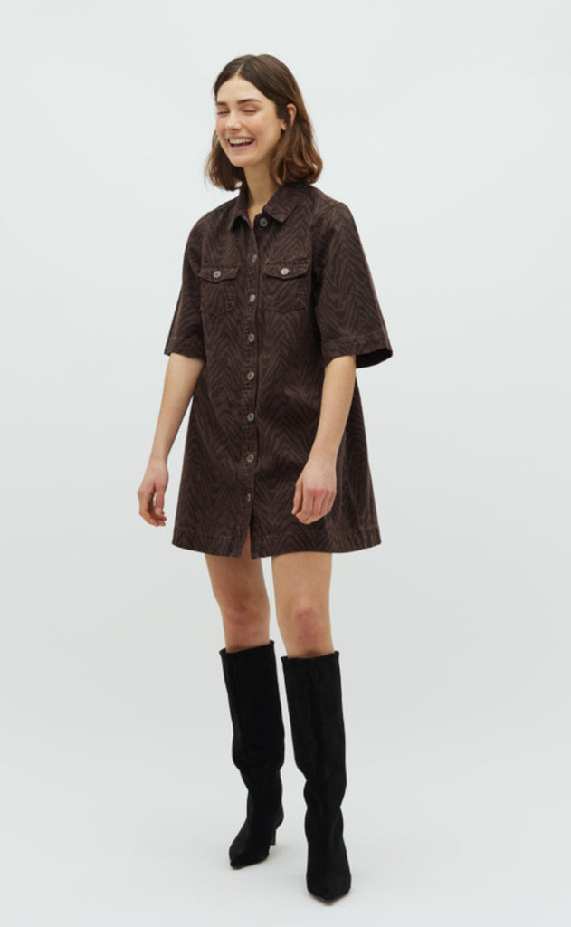 Global Funk Kjole - Mira-G - Brown Zebra Mist